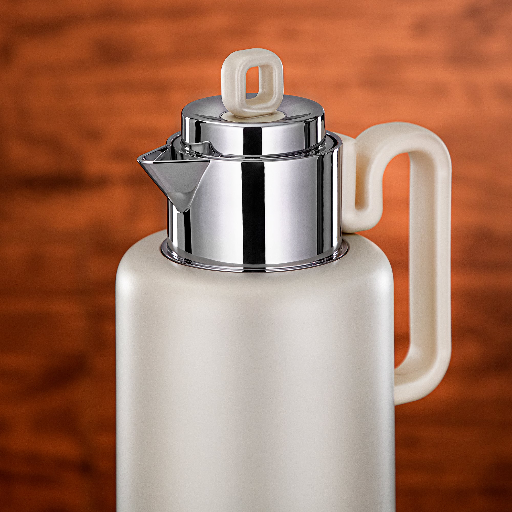 Always Almarjan Vacuum flask Set 0.5 liter + 1 liter matt pearl white & silver (FG815-050/100 MPW/MC)