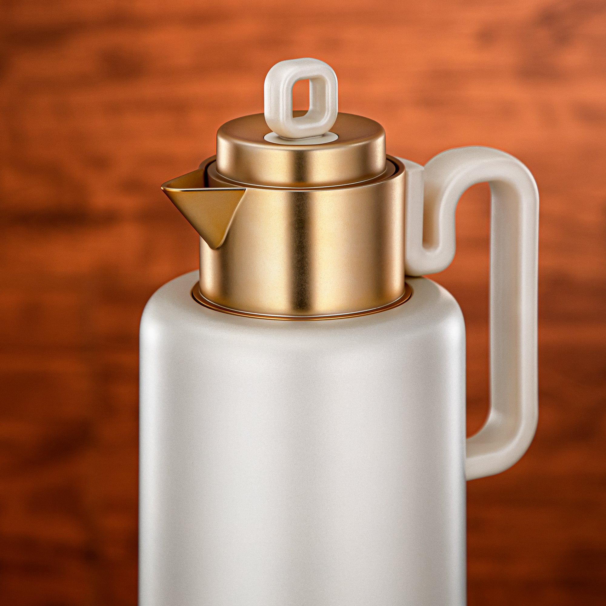 Always Almarjan Vacuum flask Set 0.5 liter + 1 liter matt pearl white & matt gold (FG815-050/100 MPW/MG)