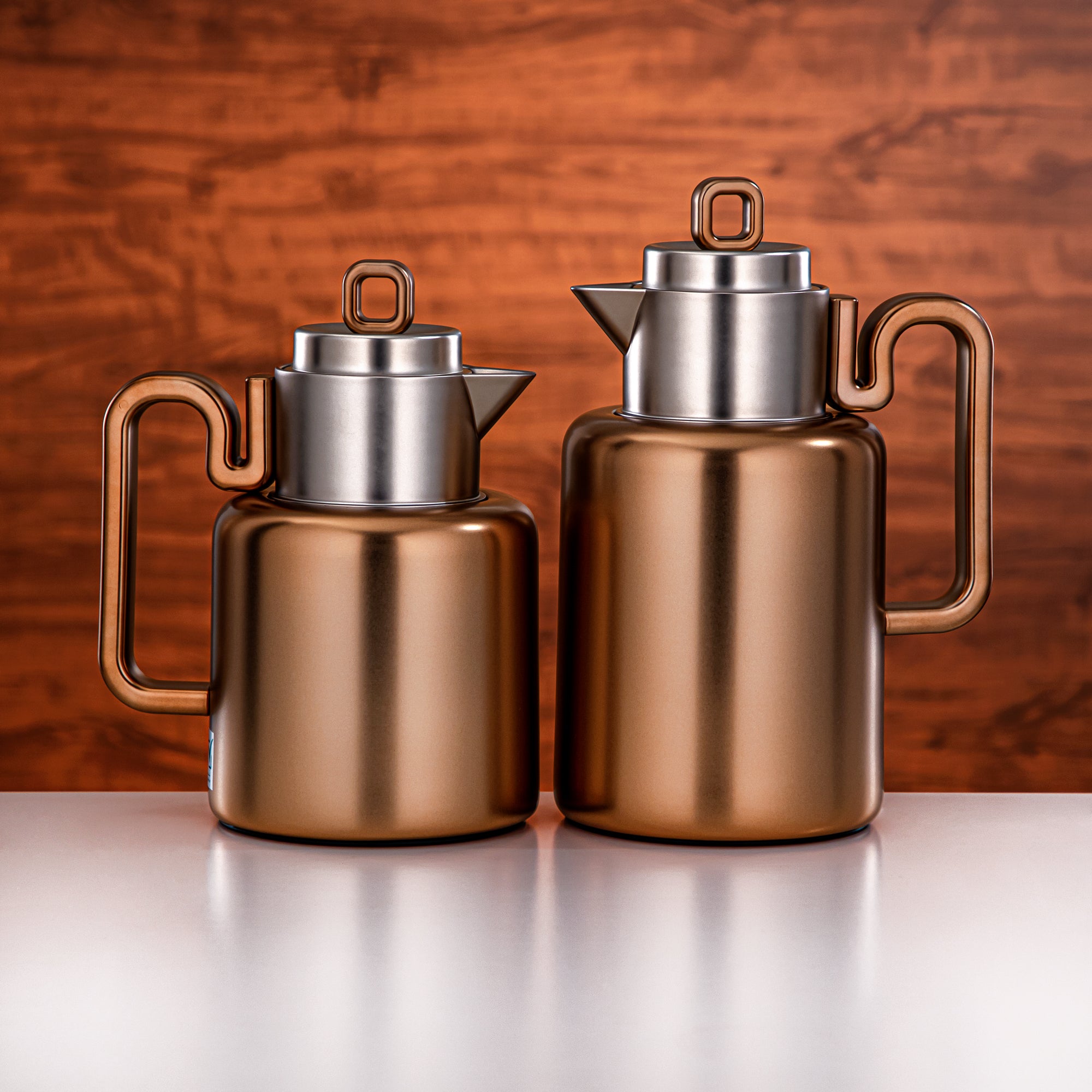 Always Almarjan Vacuum flask Set 0.5 liter + 1 liter matt rose gold & matt nickel (FG815-050/100 MRG/MNI)