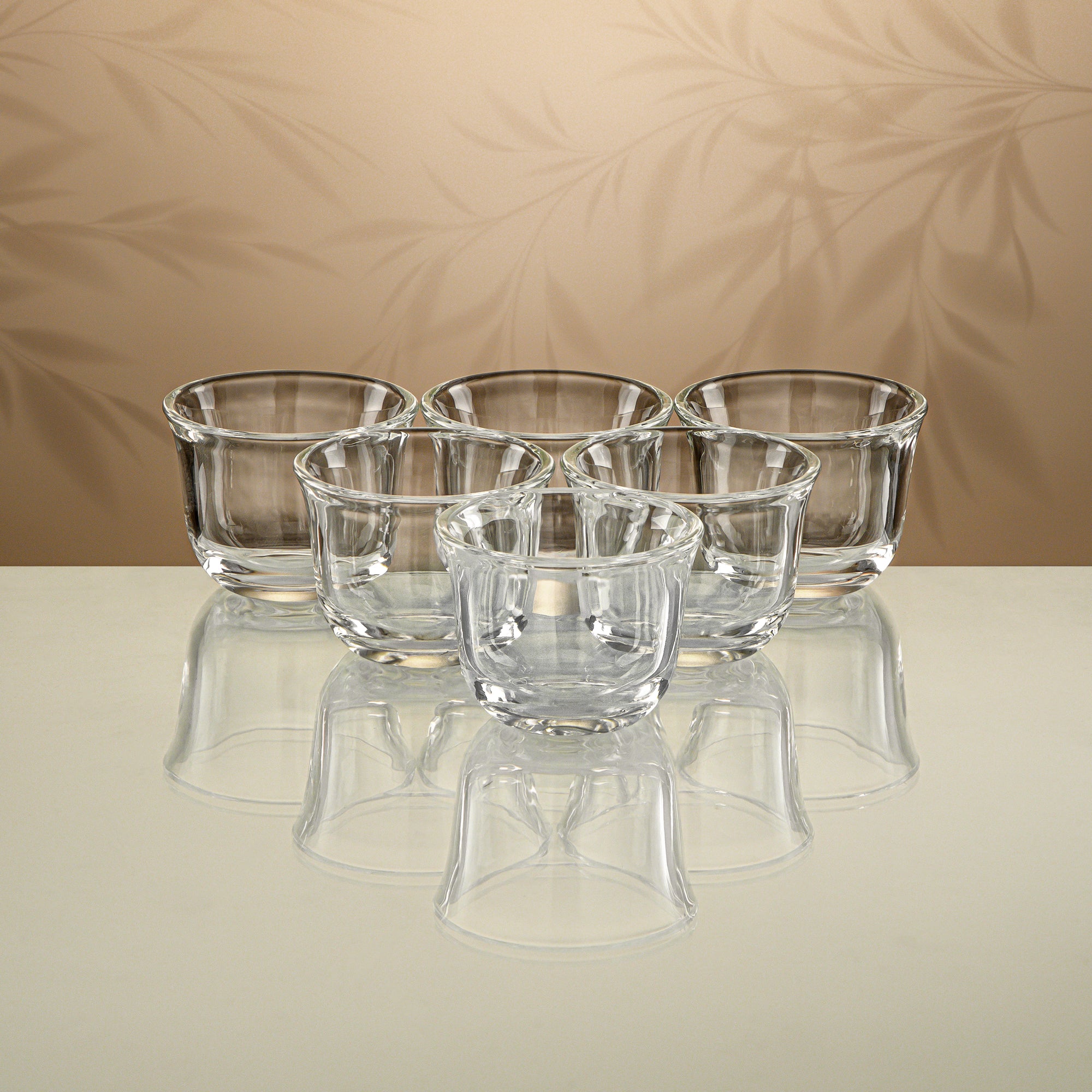 Almarjan Tea Set 18 Pieces Clear with Frost Accents