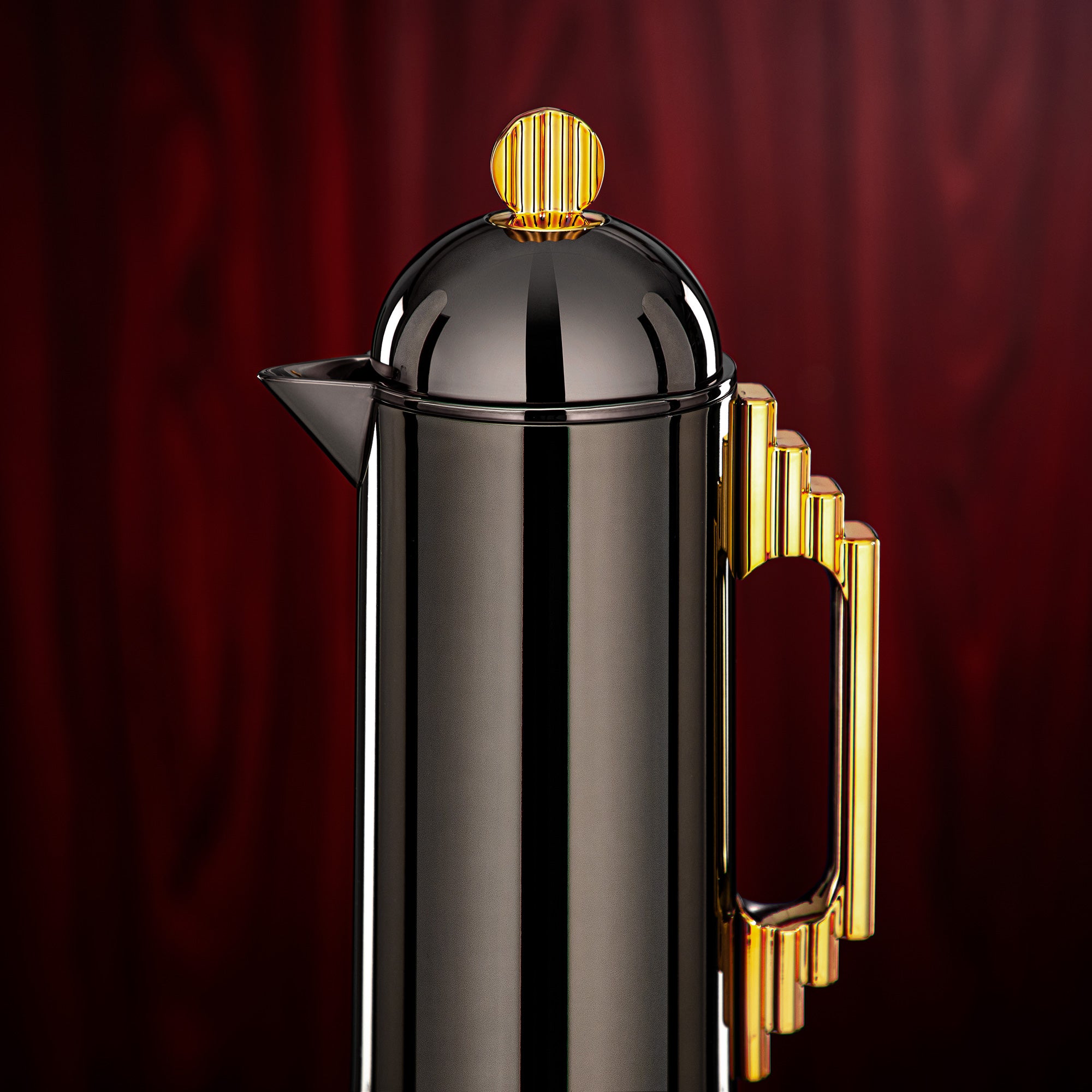 Almarjan Vacuum Flask Set 0.7L & 1L Gun Black & Gold