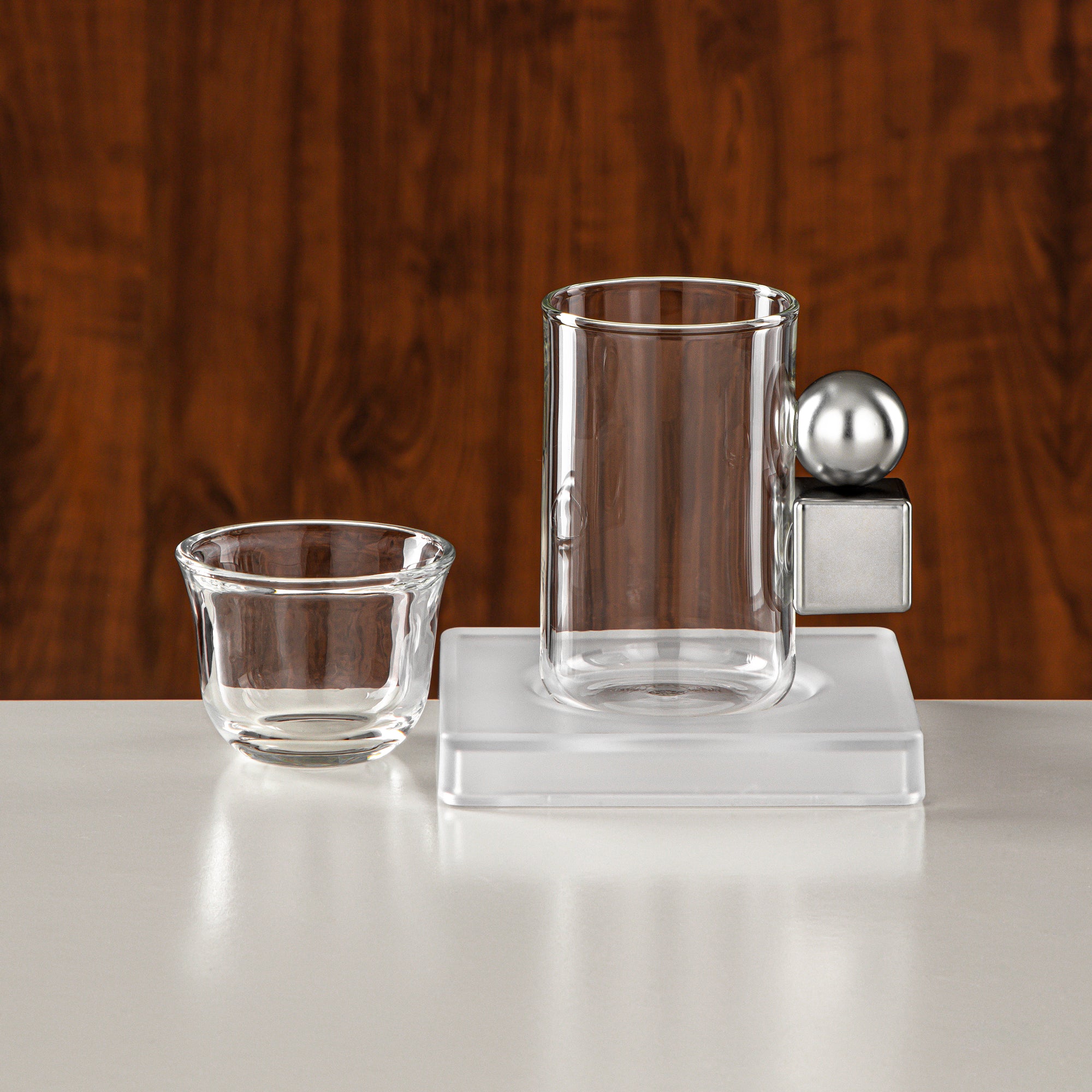 Almarjan Tea Set 18 Pieces Matt Nickel & Frost