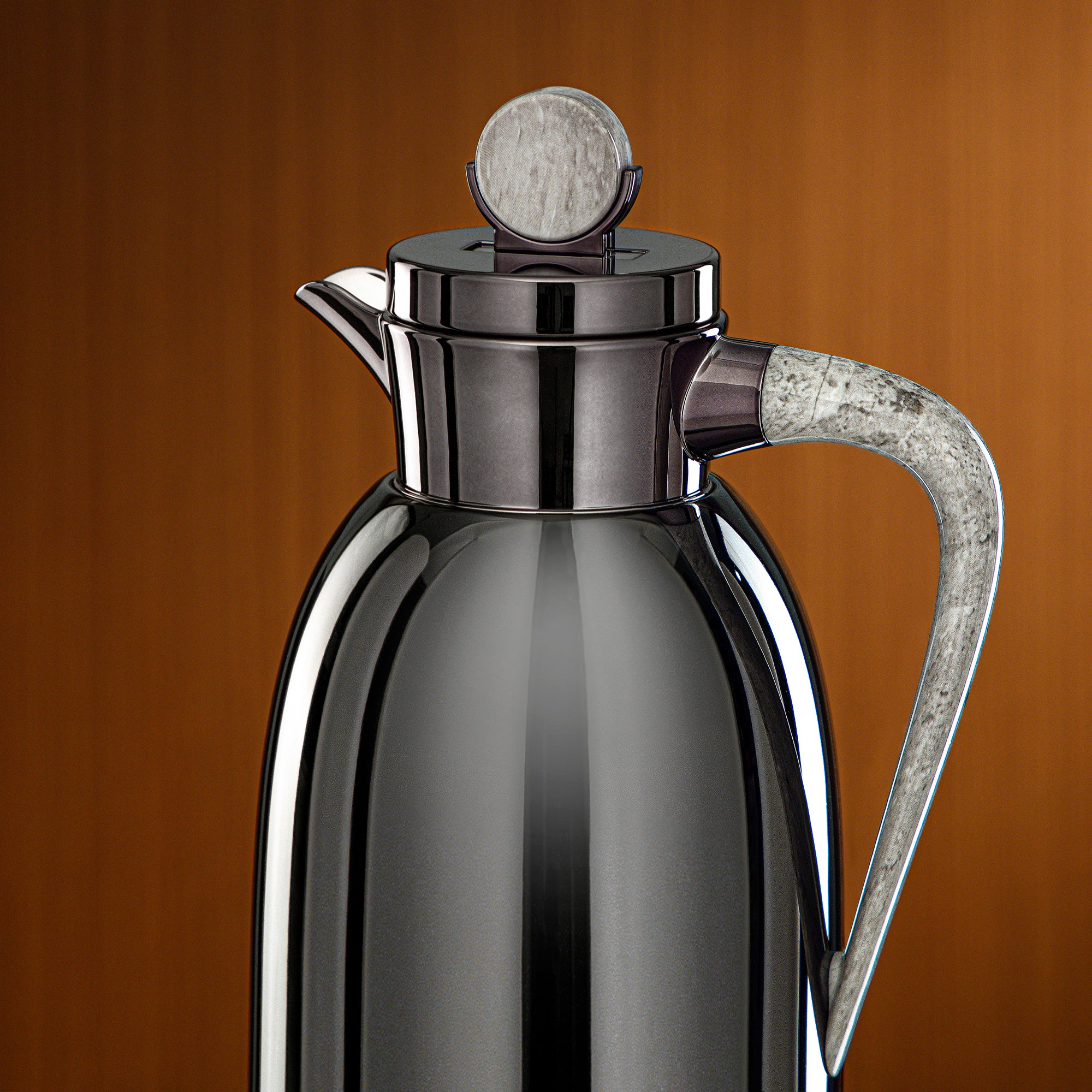 Almarjan Vacuum Flask Set 0.7L & 1L Gun Black & Marble