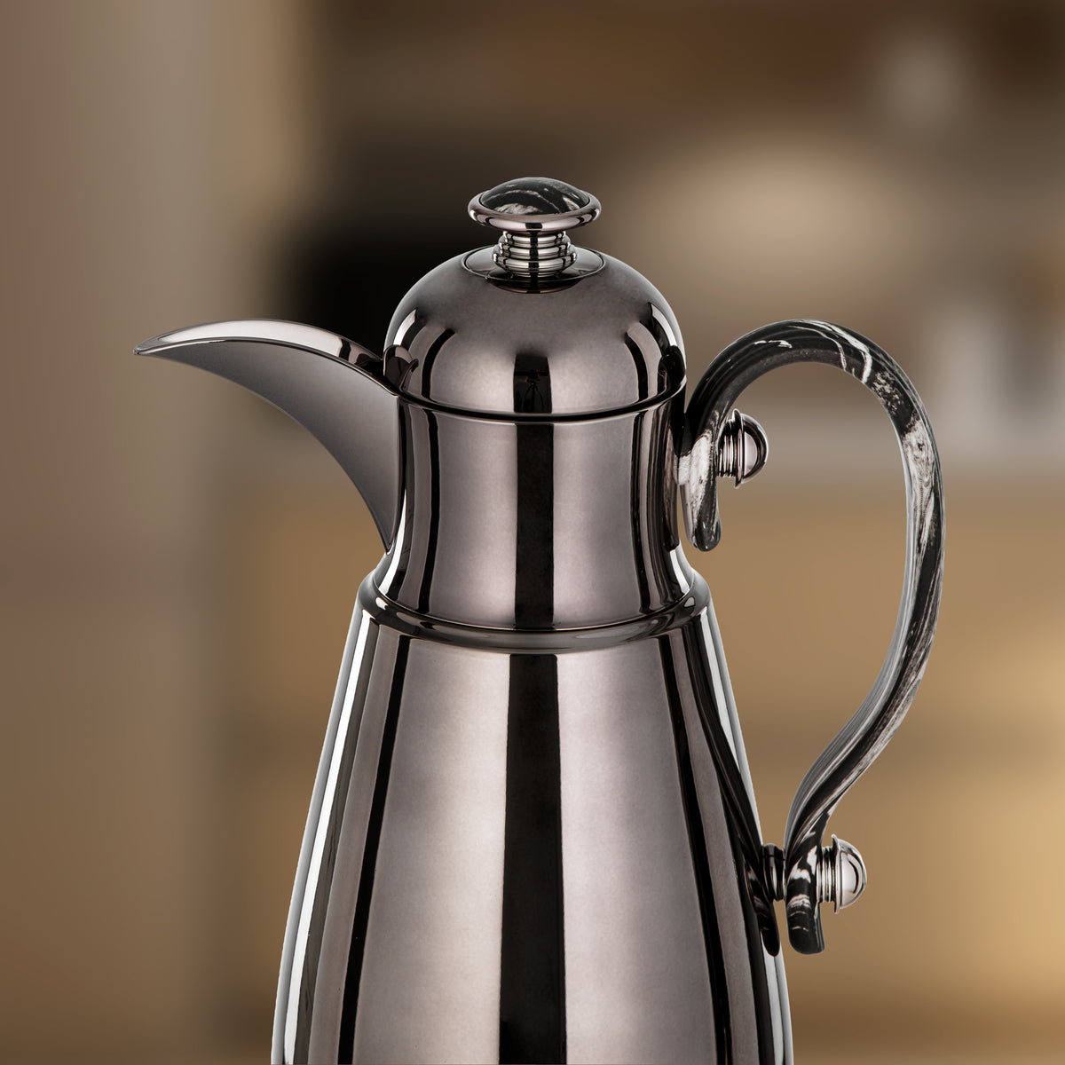 Almarjan Double Wall Vacuum Flask 1 Lit, Gun Black & Marble