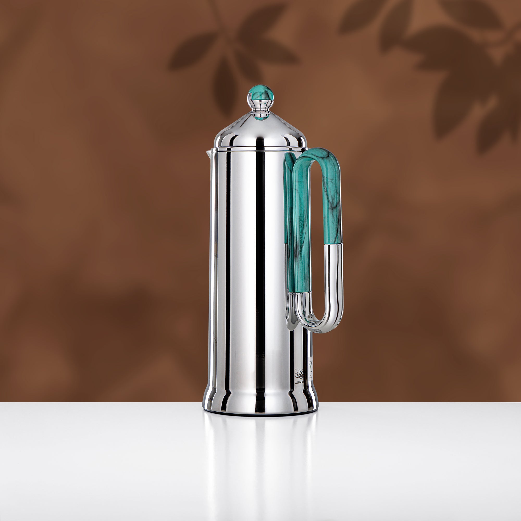 Almarjan 2 Pieces Vacuum Flask Set, Silver & Tiffany Marble