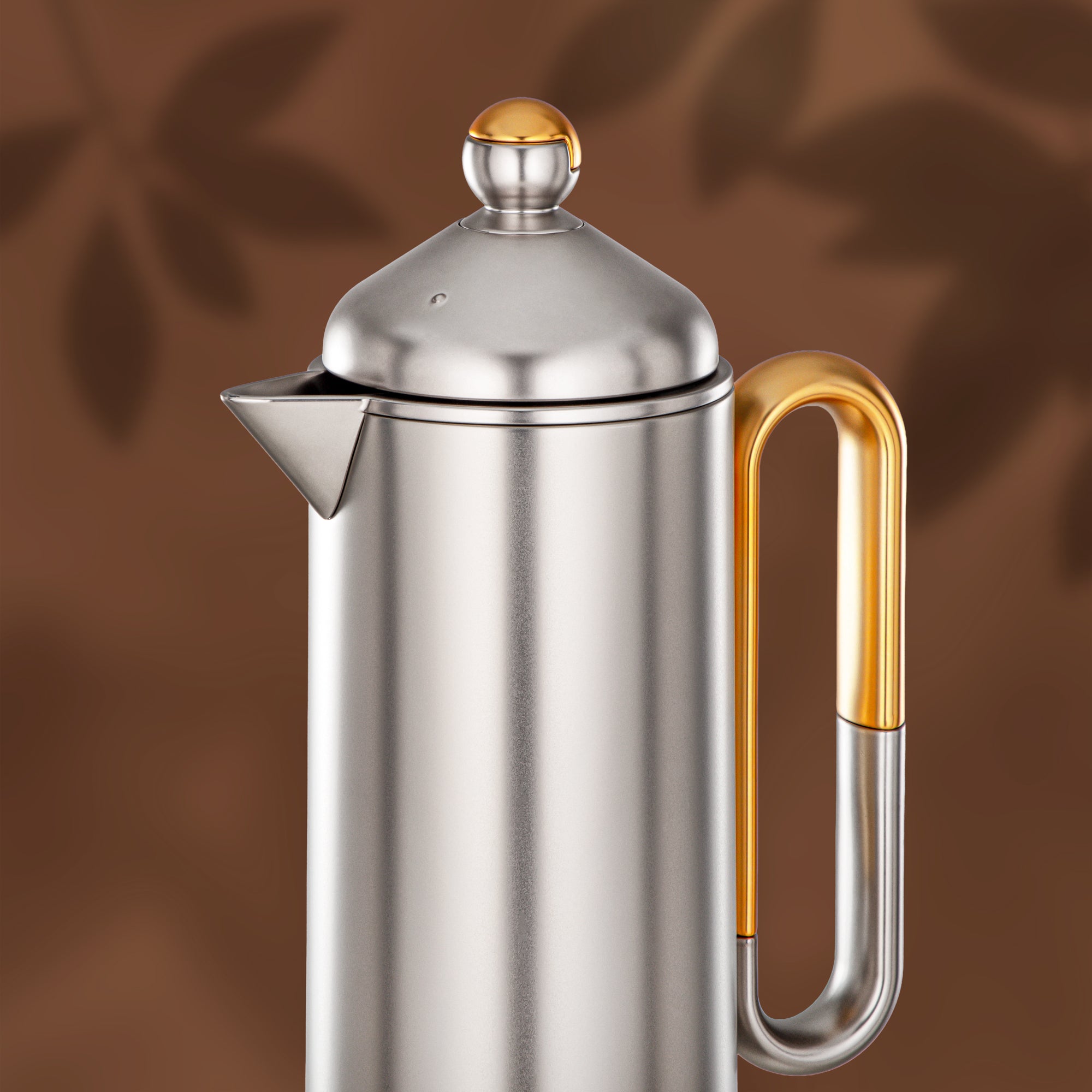 Almarjan 2 Pieces Vacuum Flask Set, Matt Nickel & Matt Gold