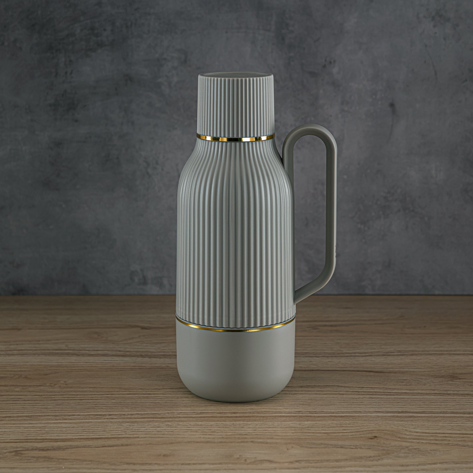 Almarjan 1 Liter Vacuum Flask Light Grey & Gold - GT102 MLGG