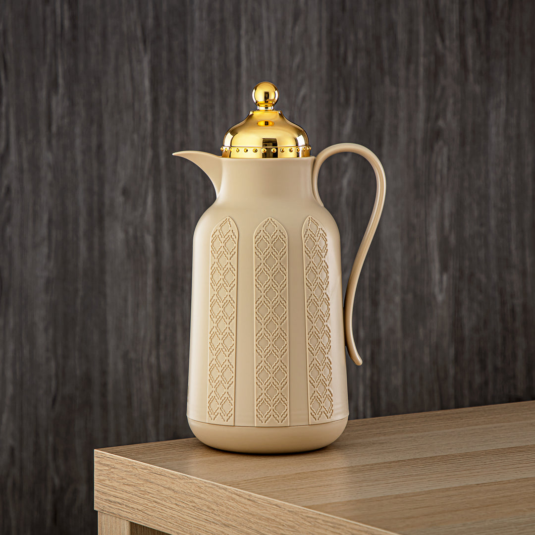 Almarjan 2 Pieces Vacuum Flask Set Beige & Gold - GT110-070/100 BG/G