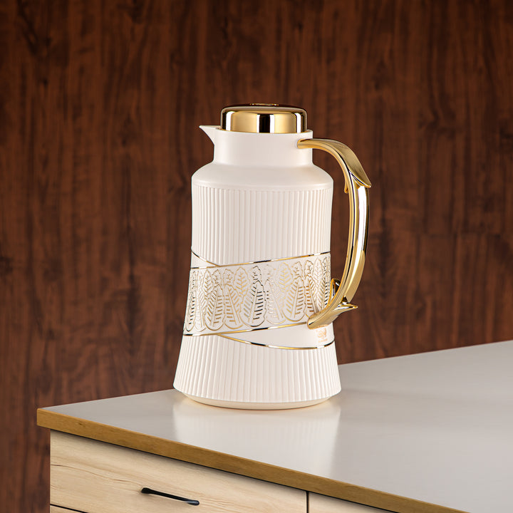 Almarjan 2 Pieces Vacuum Flask Set Ivory & Gold - GT112AB-100 IV/G