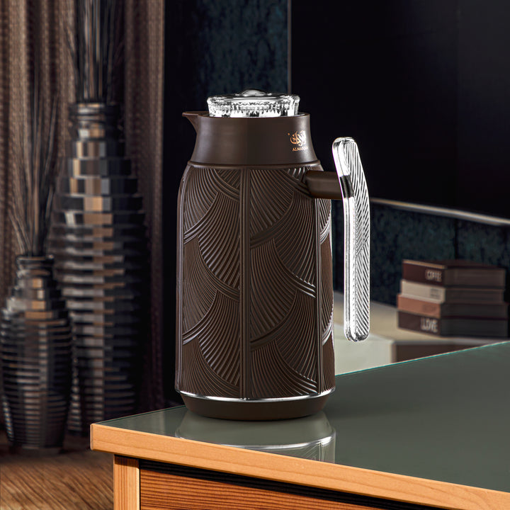 Almarjan 1 Liter Vacuum Flask Brown & Silver - GT113-100 BR/C