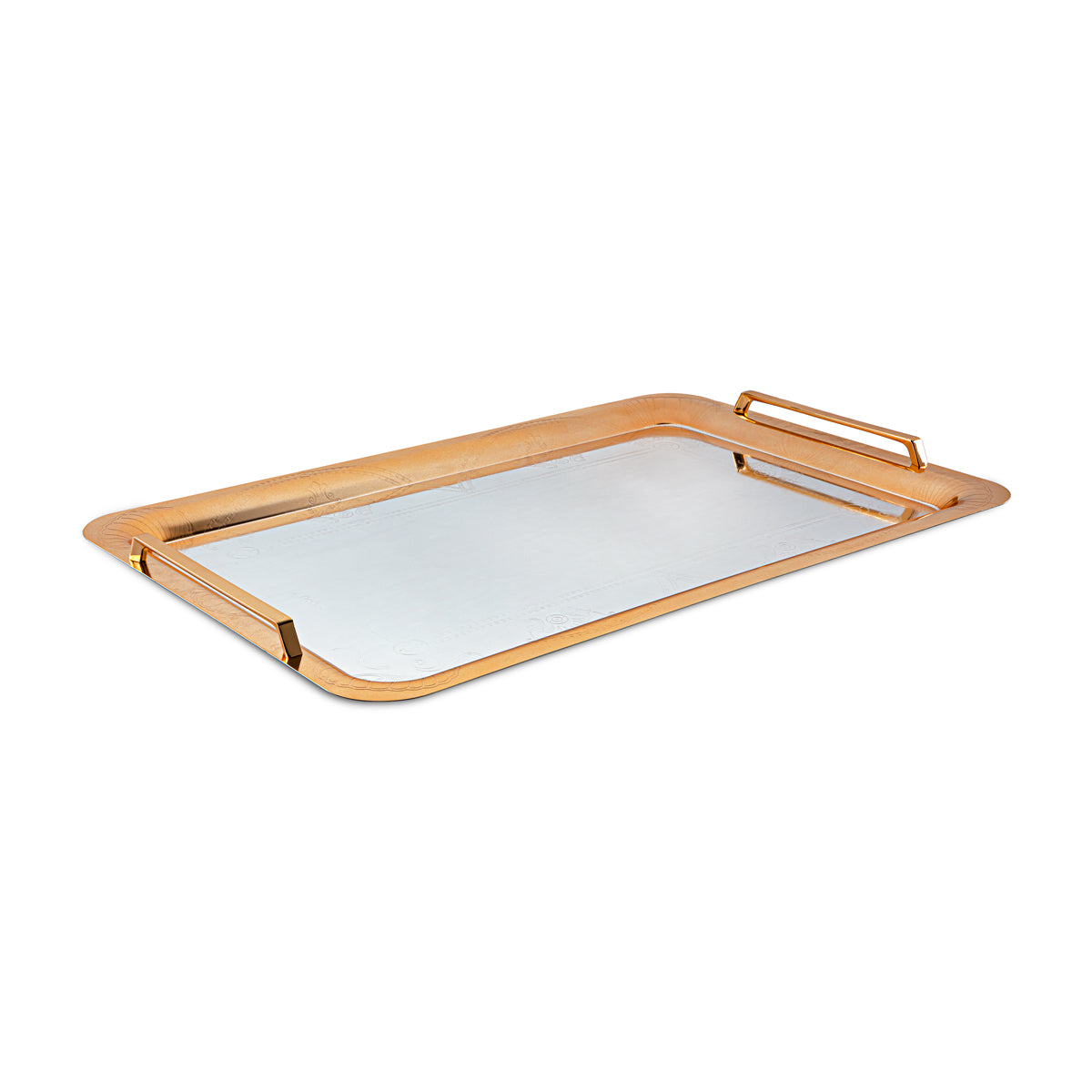 Almarjan 77 CM Serving Tray Silver & Gold - HT220901