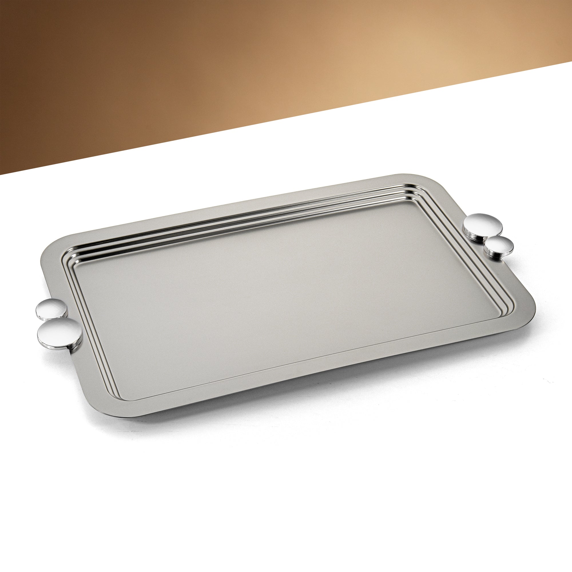 Almarjan 53 CM Serving Tray Matte Nickel - HT2506008