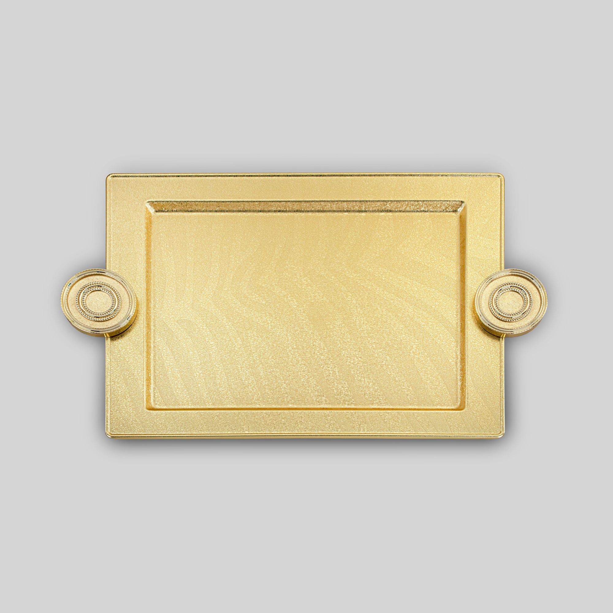 Almarjan Serving Tray Set Brass Crackle (3 Pieces)