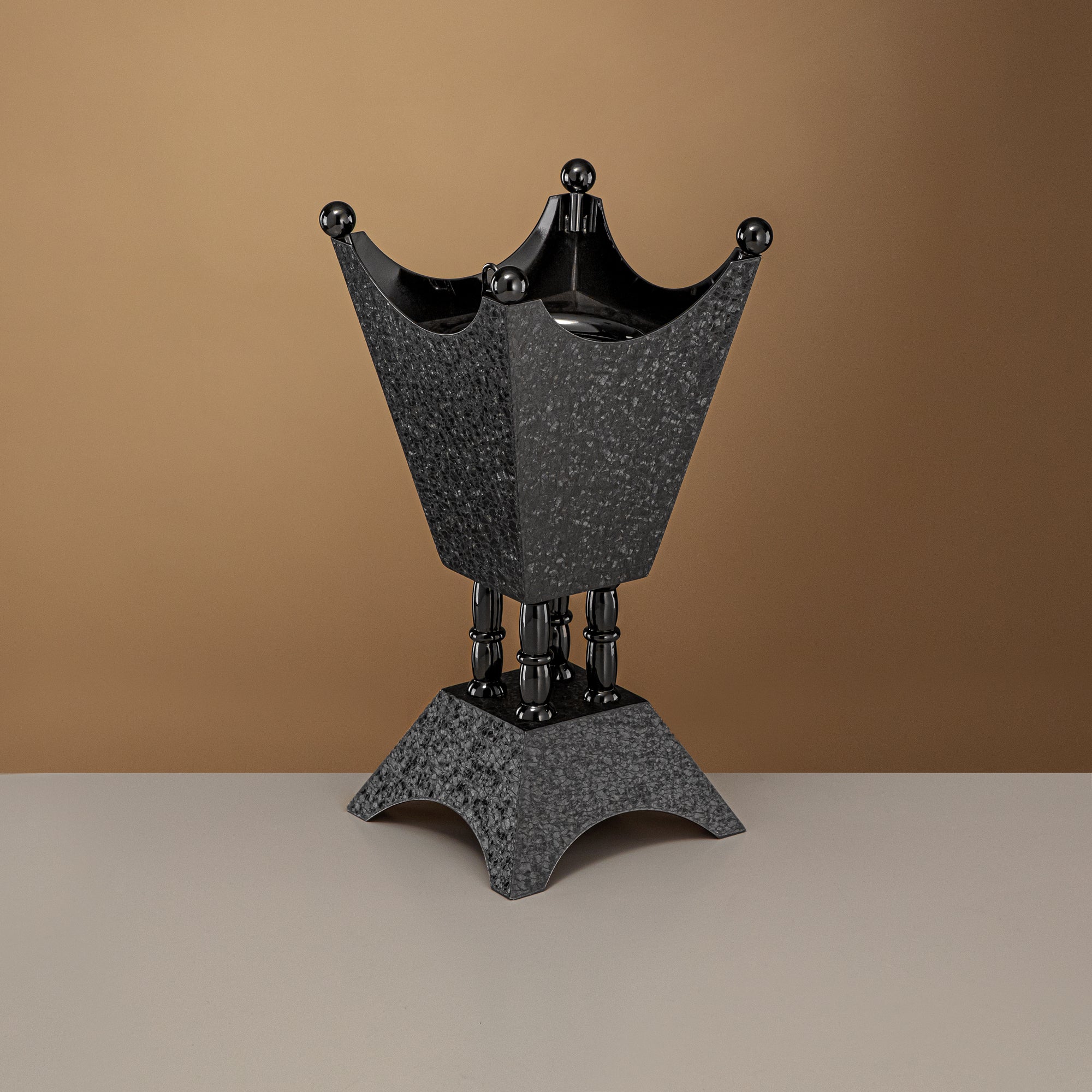 Almarjan Incense Burner Black Crackle 25cm