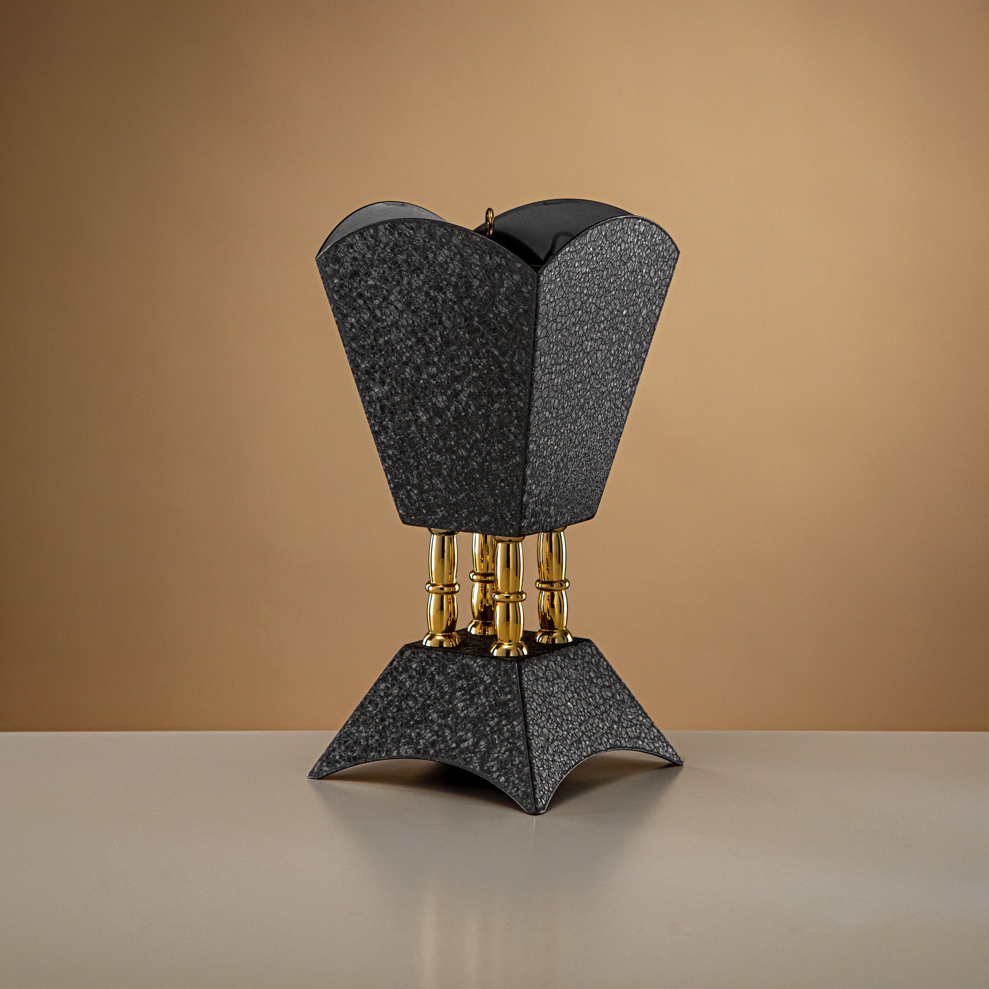 Almarjan Incense Burner Black & Gold 23.5cm