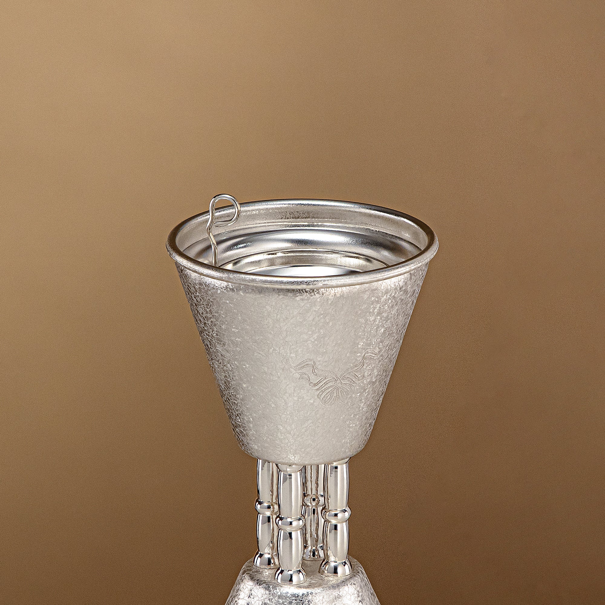 Almarjan Incense Burner Silver Crackle 18cm