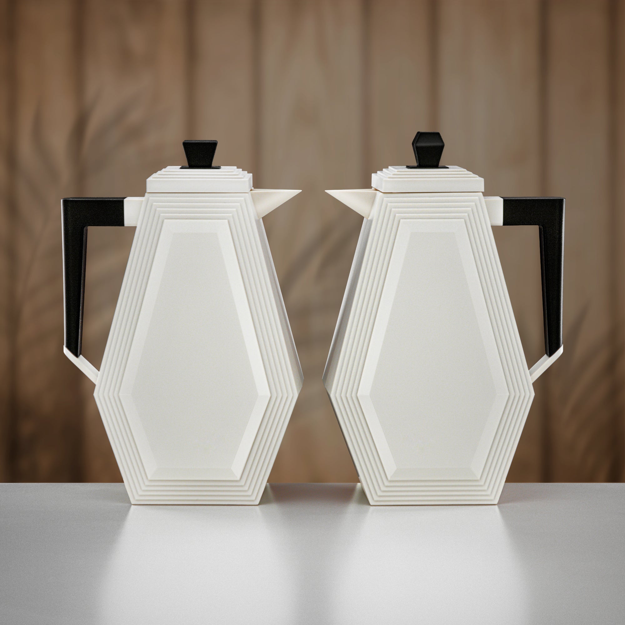 Almarjan Vacuum Flask Set 0.7L + 0.7L Beige & Black