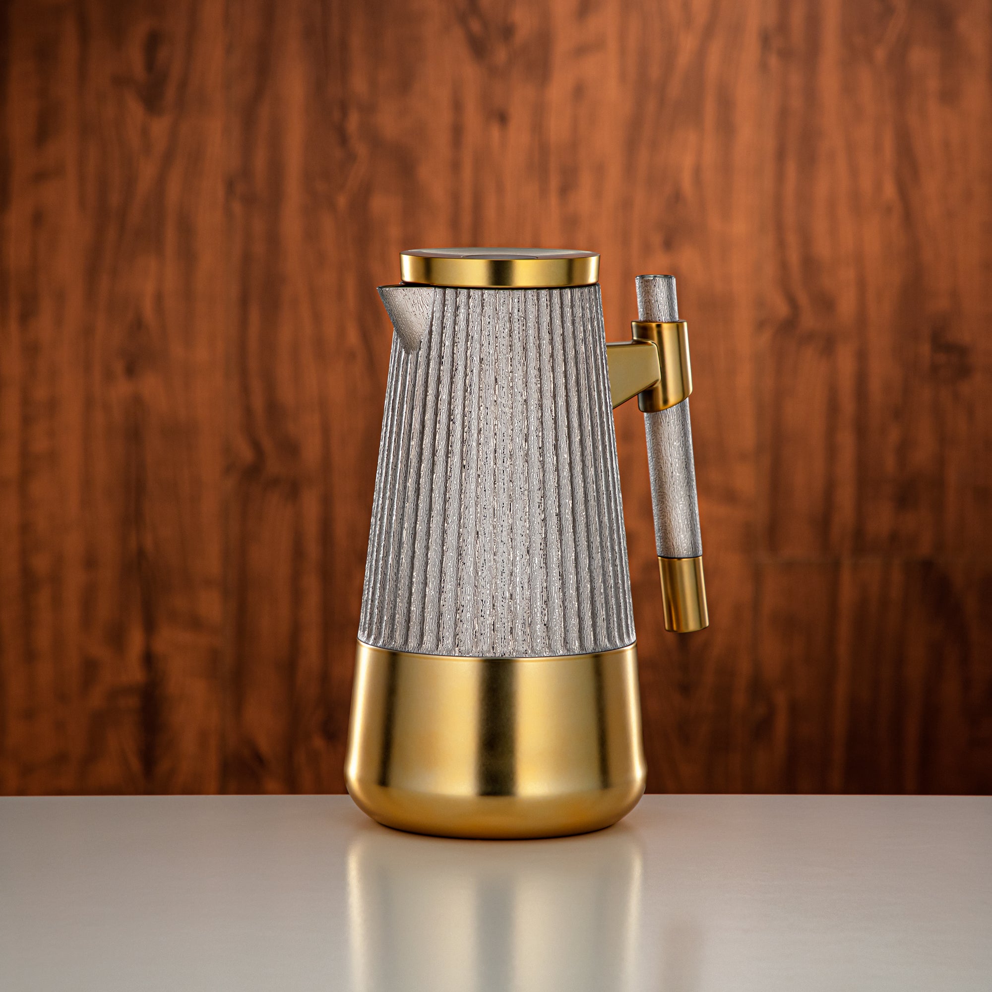 طقم ترامس المرجان 1 لتر + 1 لتر مطفي نيكل و مطفي ذهبي