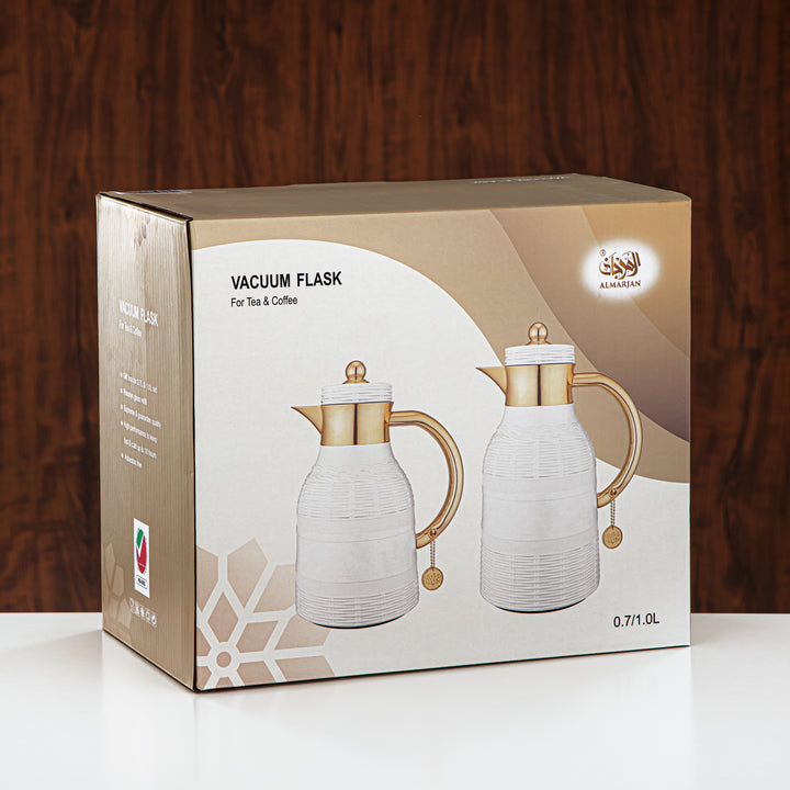 Almarjan 2 Pieces Vacuum Flask Set Silver & Gold - RYP-0700/1000 CC95