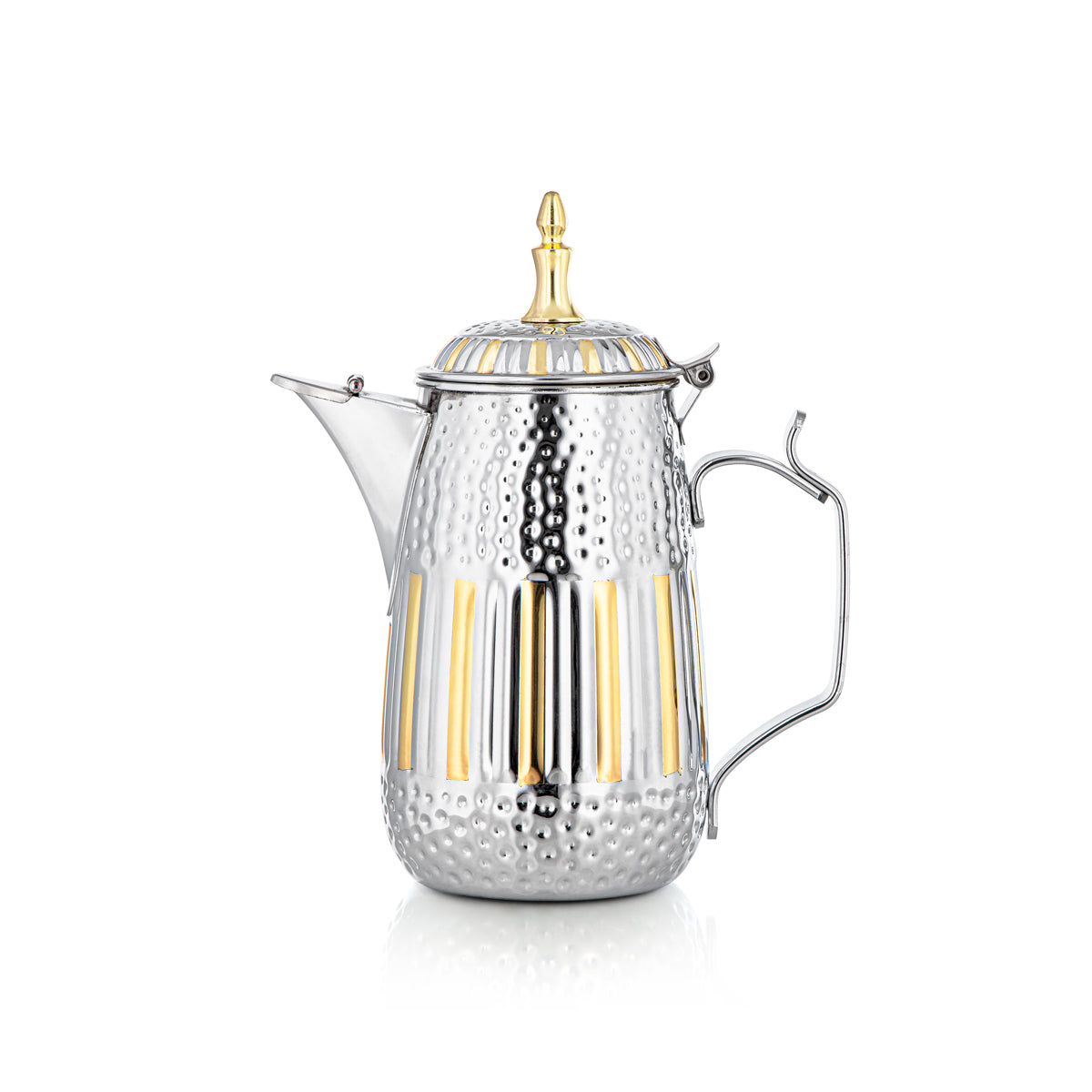 Almarjan 1 Liter Marabaa Collection Stainless Steel Milk Jug Silver & Gold - STS0010961