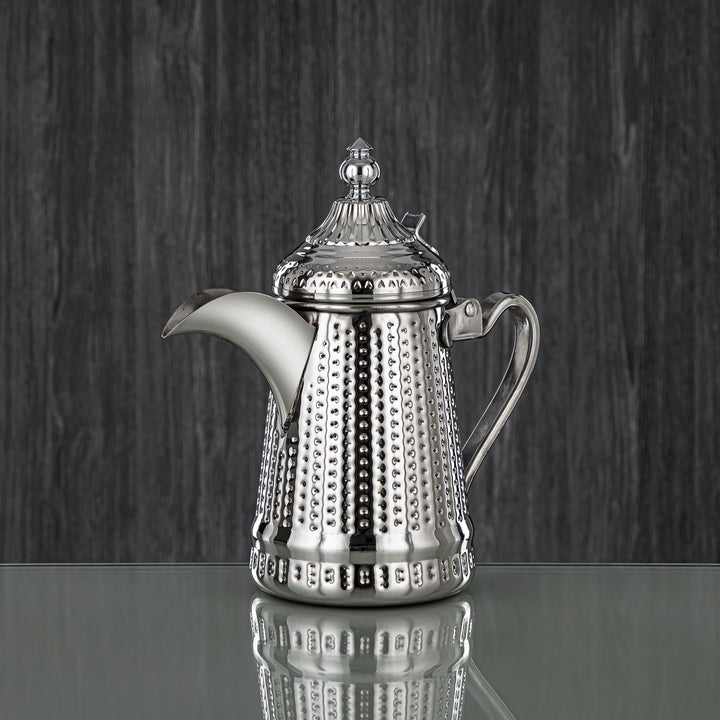 Almarjan 36 Ounce Barari Collection Stainless Steel Coffee Pot Silver - STS0013036