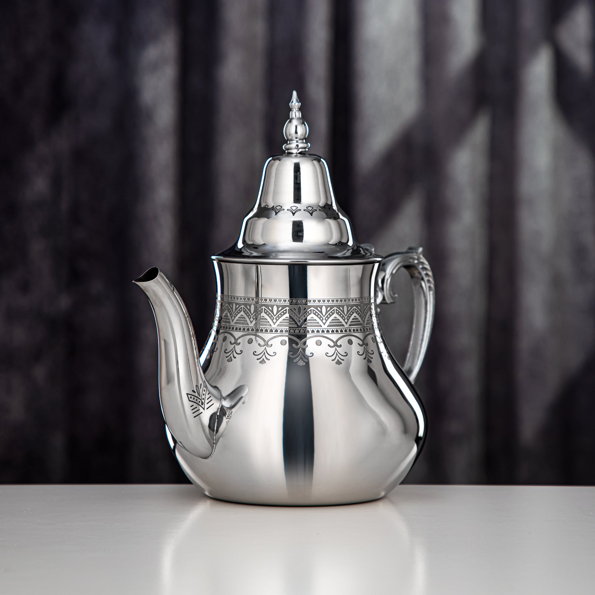 Almarjan Teapot Stainless Steel, Silver, 2L (STS0013165) Sahara Collection