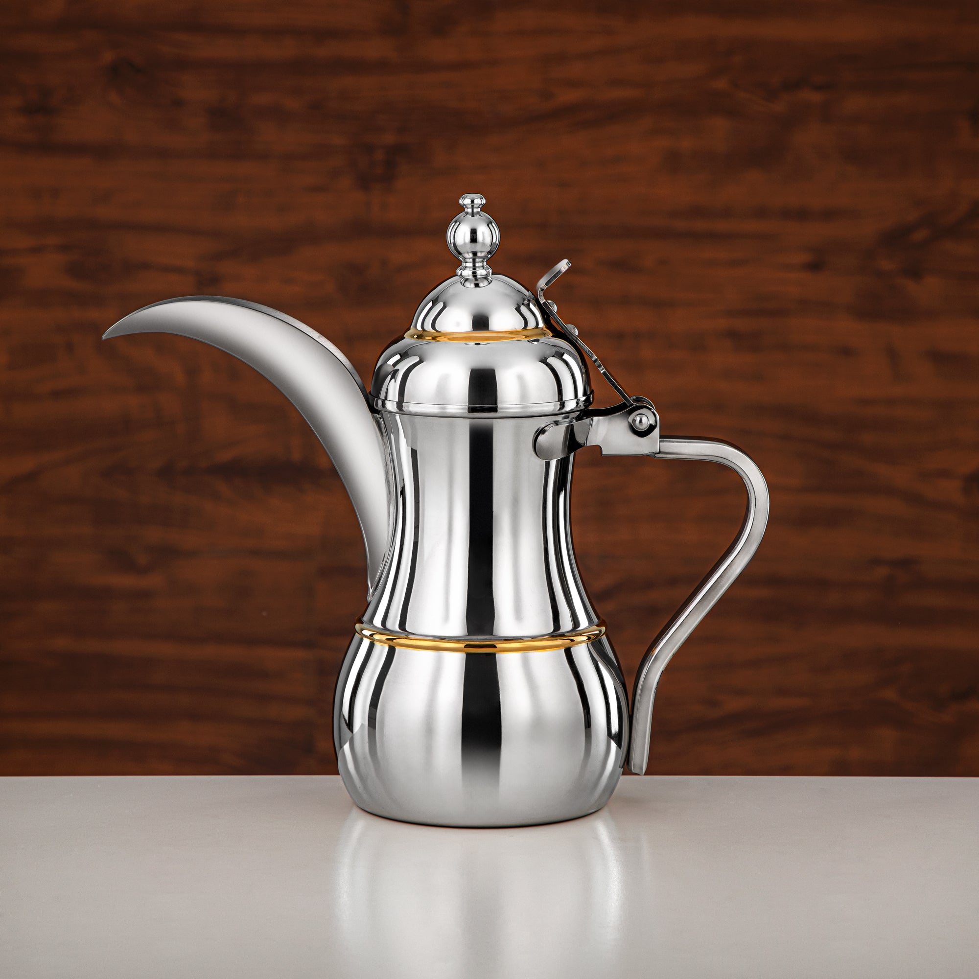 Almarjan Dallah 36oz Silver Gold – Elegance