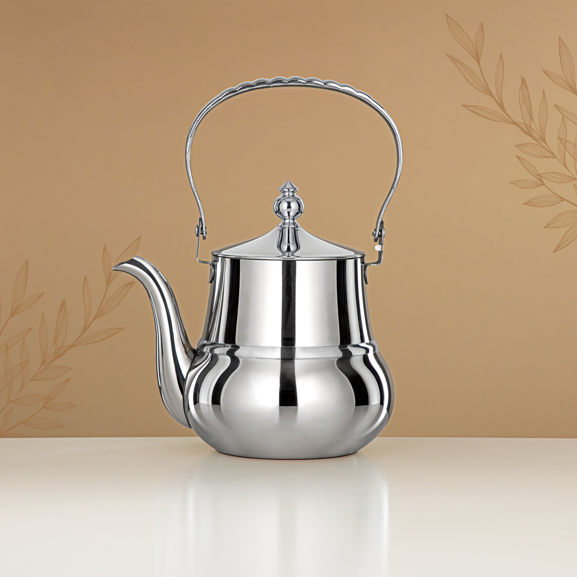Almarjan Tea Kettle 1.3L Silver – Elegance