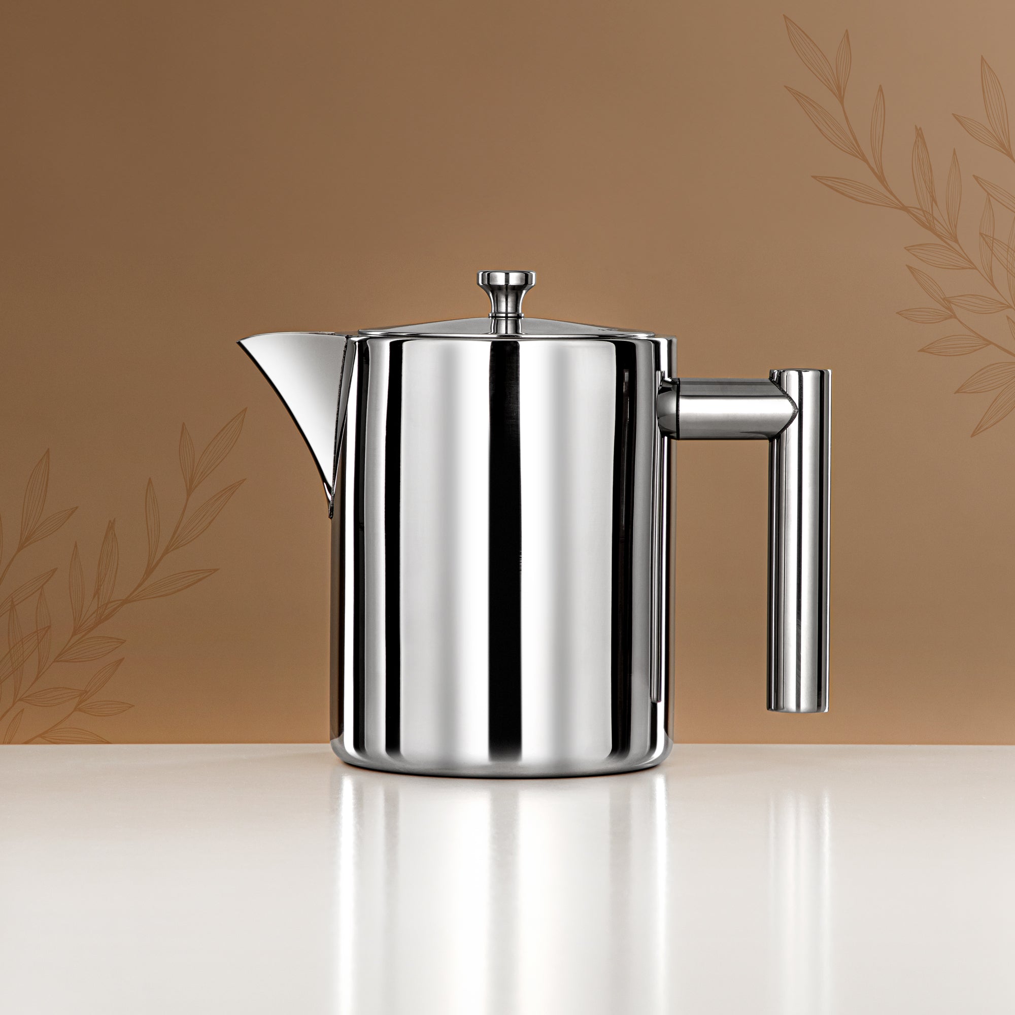 Almarjan Coffee Pot 32oz Silver – Elegance