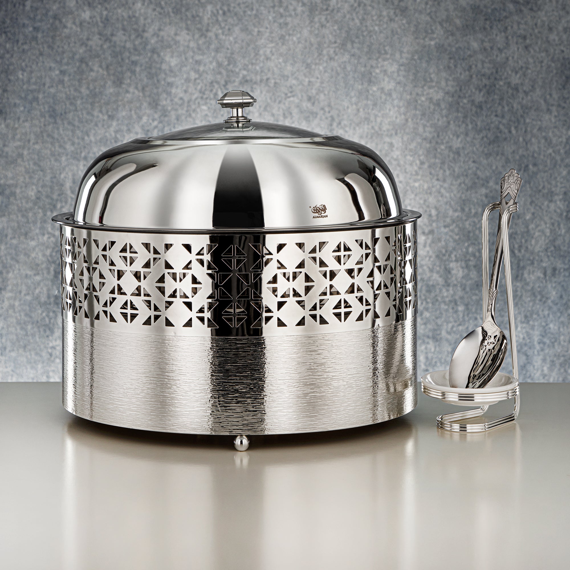 Almarjan Chafing Dish, Silver, 6500ML (STS0013327) Ramadan & Eid Buffets