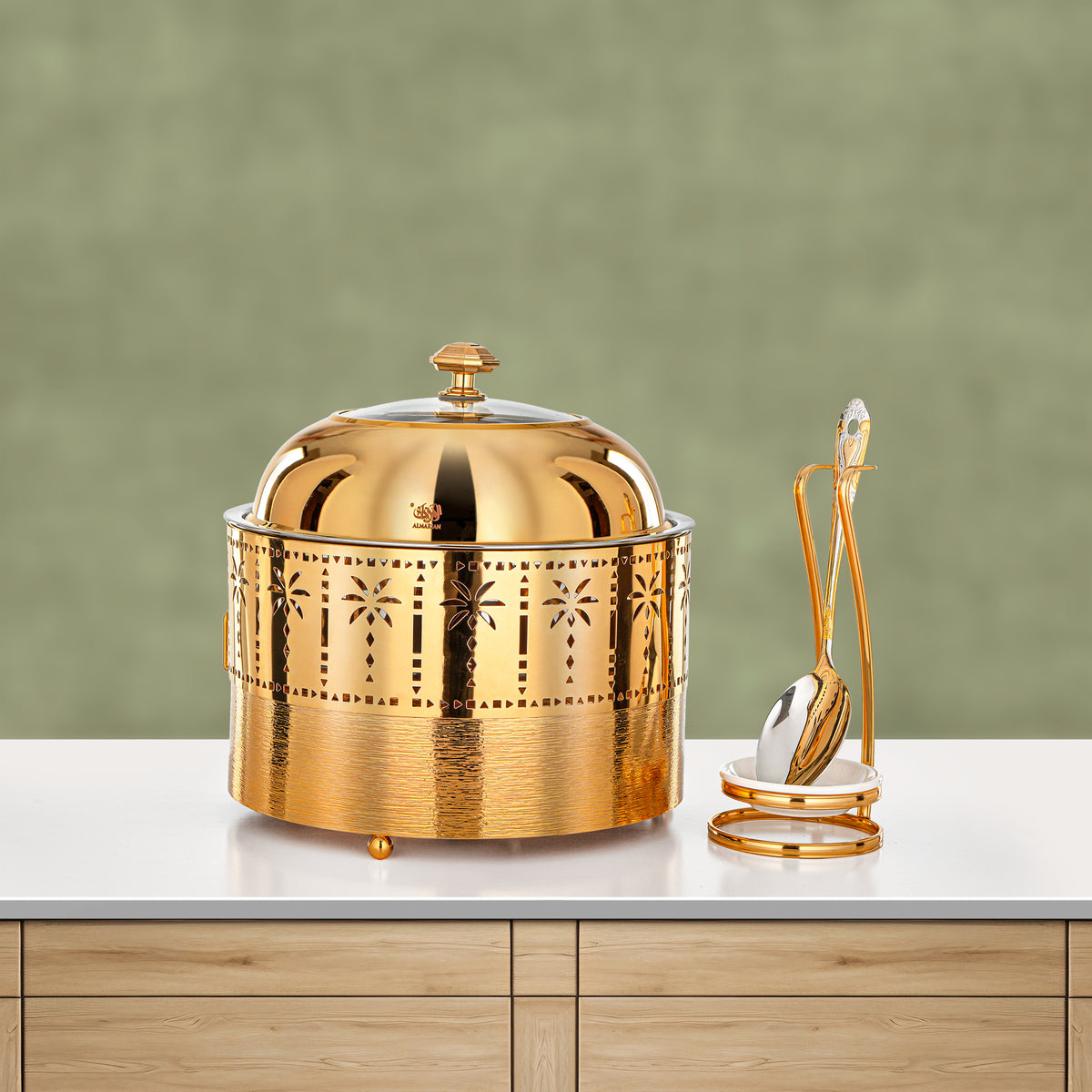 Almarjan 3L Chafing Dish, Brushed Gold