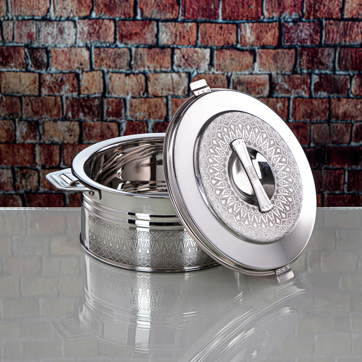 Almarjan 4000 ML Shaharzad Collection Stainless Steel Hot Pot Silver - H24E4