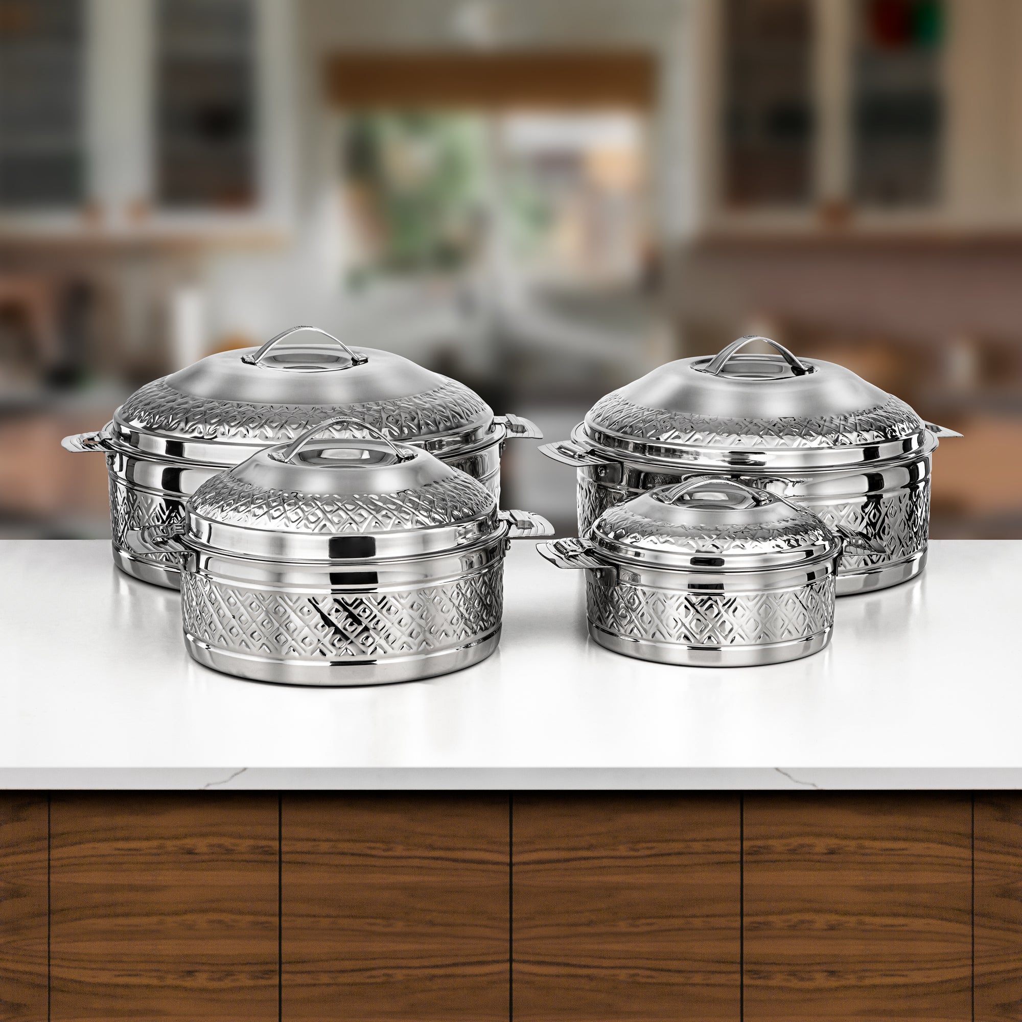 Almarjan Hot Pot Set 4 Pieces Mirror Finish – Zahra Collection