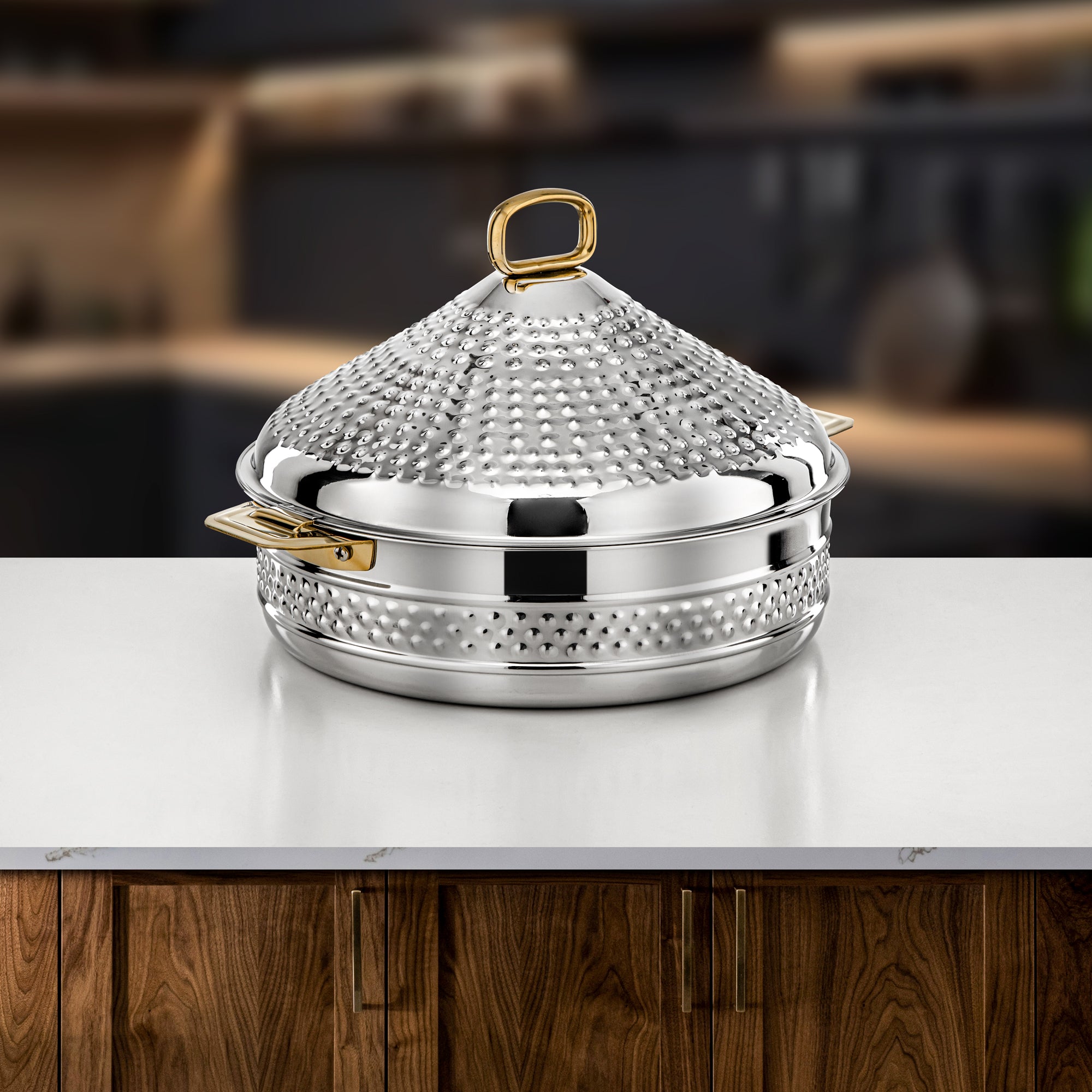 Almarjan Hot Pot Stainless Steel 30cm Silver Gold – Abeer
