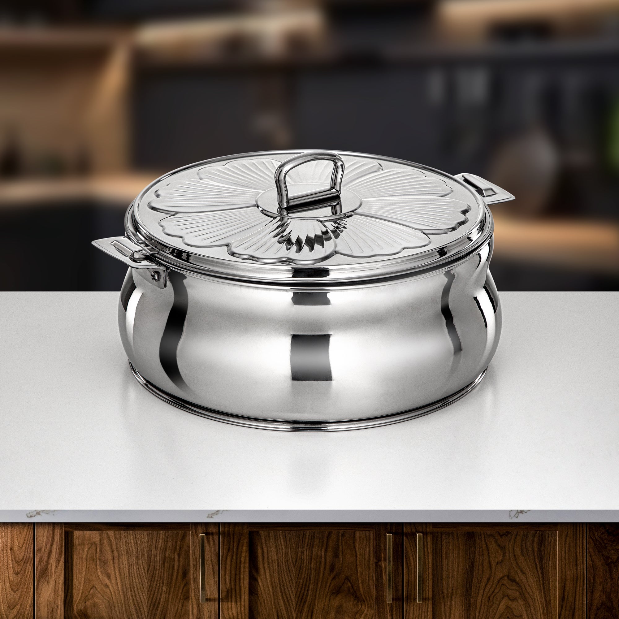 طقم حرارات المرجان زينة، ٣ قطع، تشطيب فضي لامع