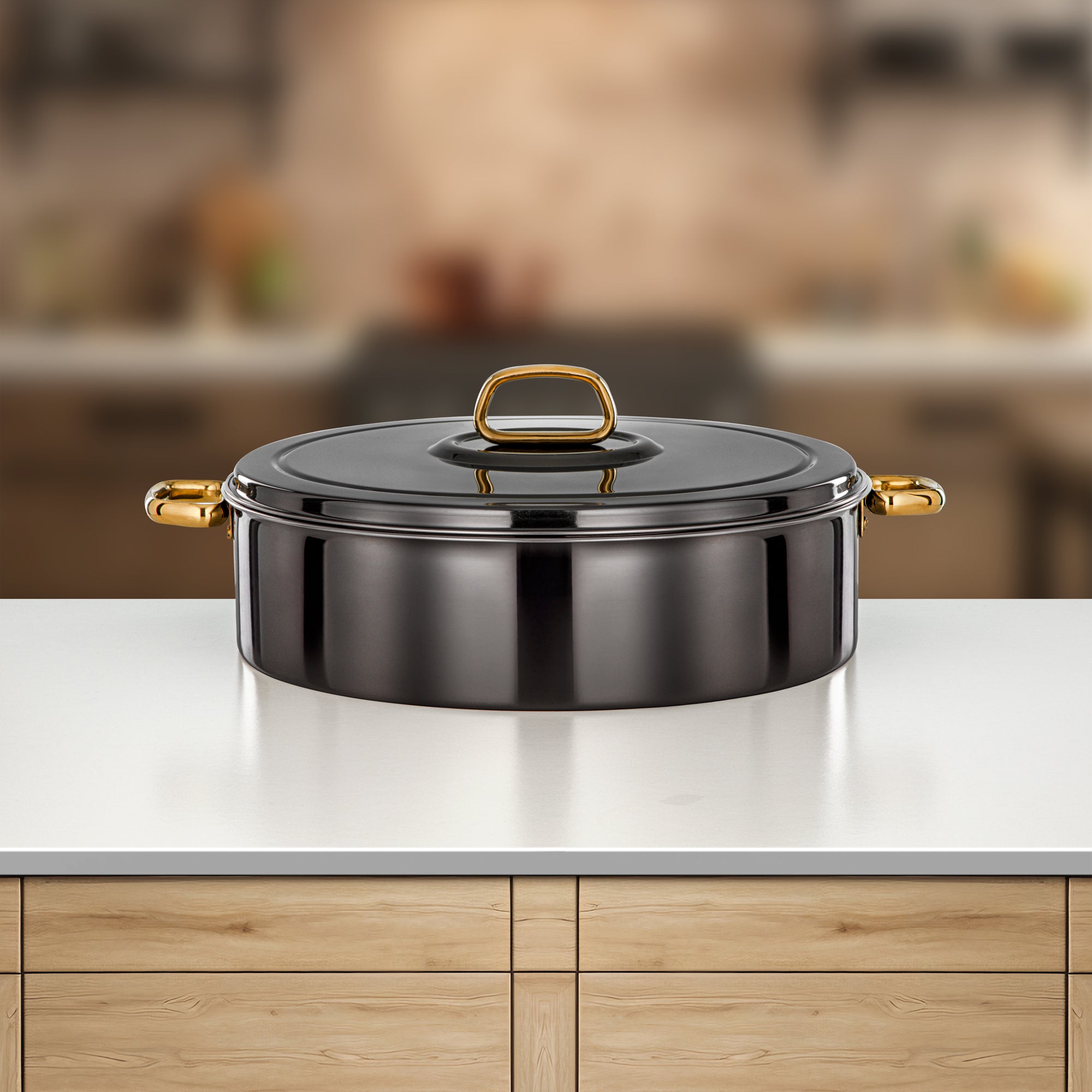 Almarjan Diana Hot Pot 35 cm Gun Black & Gold