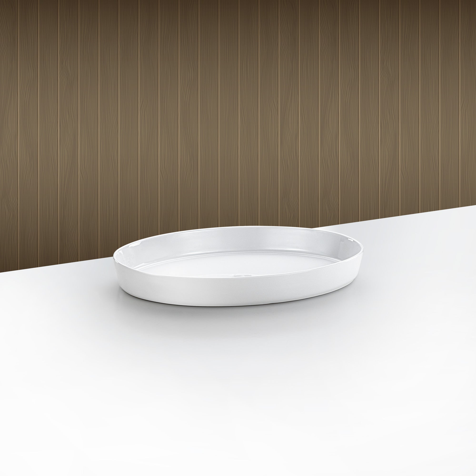 Almarjan Oval Serving Dish 36cm Silver & White