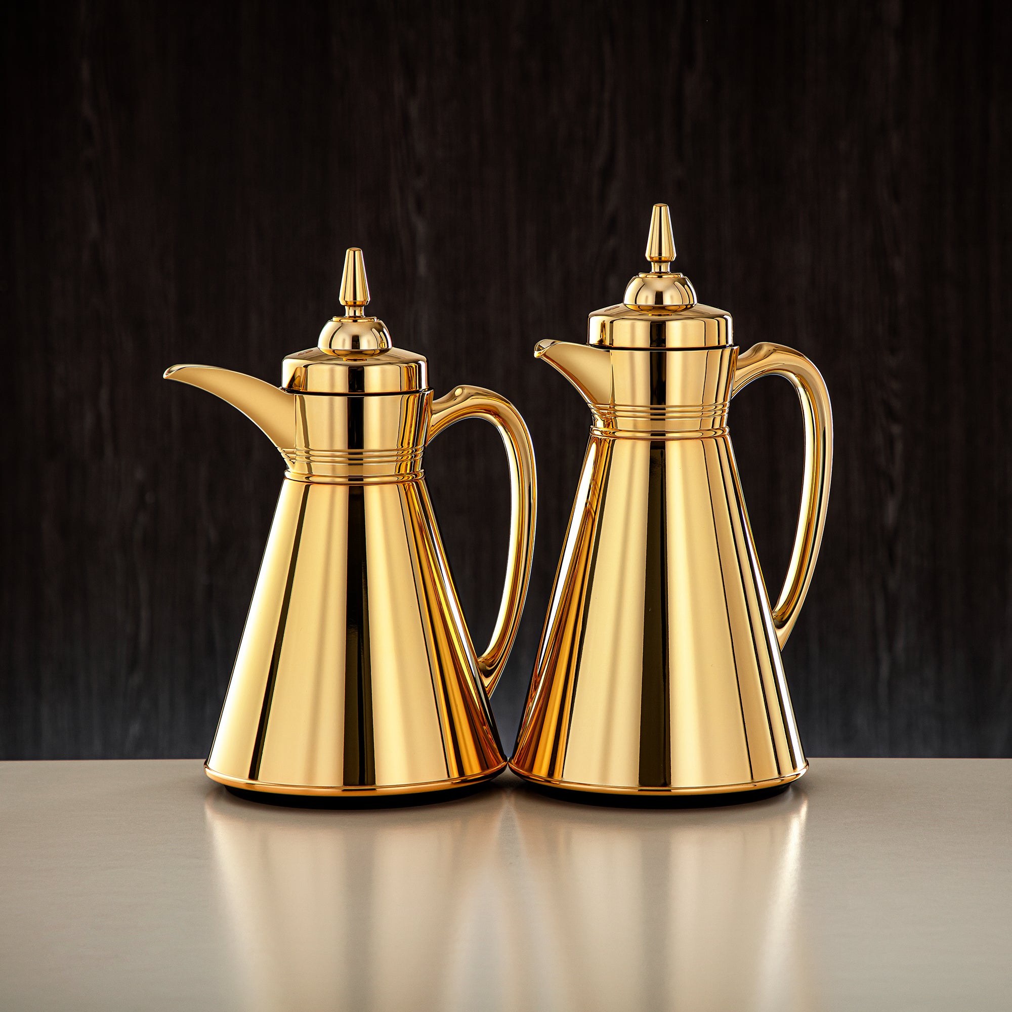 Almarjan Vacuum Flask Set, 0.7L + 1L, Gold (UBC-A0700/B1000 C95) - Ramadan Serveware