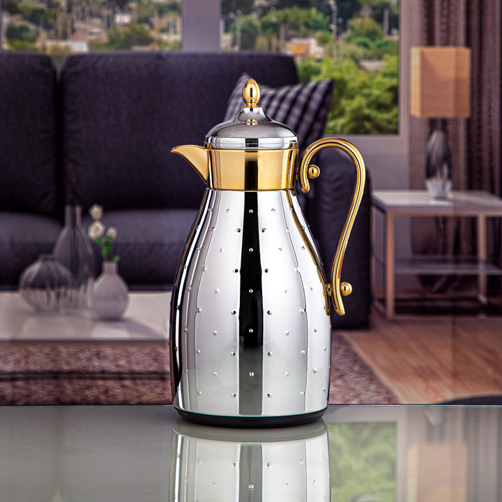 Almarjan 3 Pieces Vacuum Flask Set Silver & Gold - VAF0010342