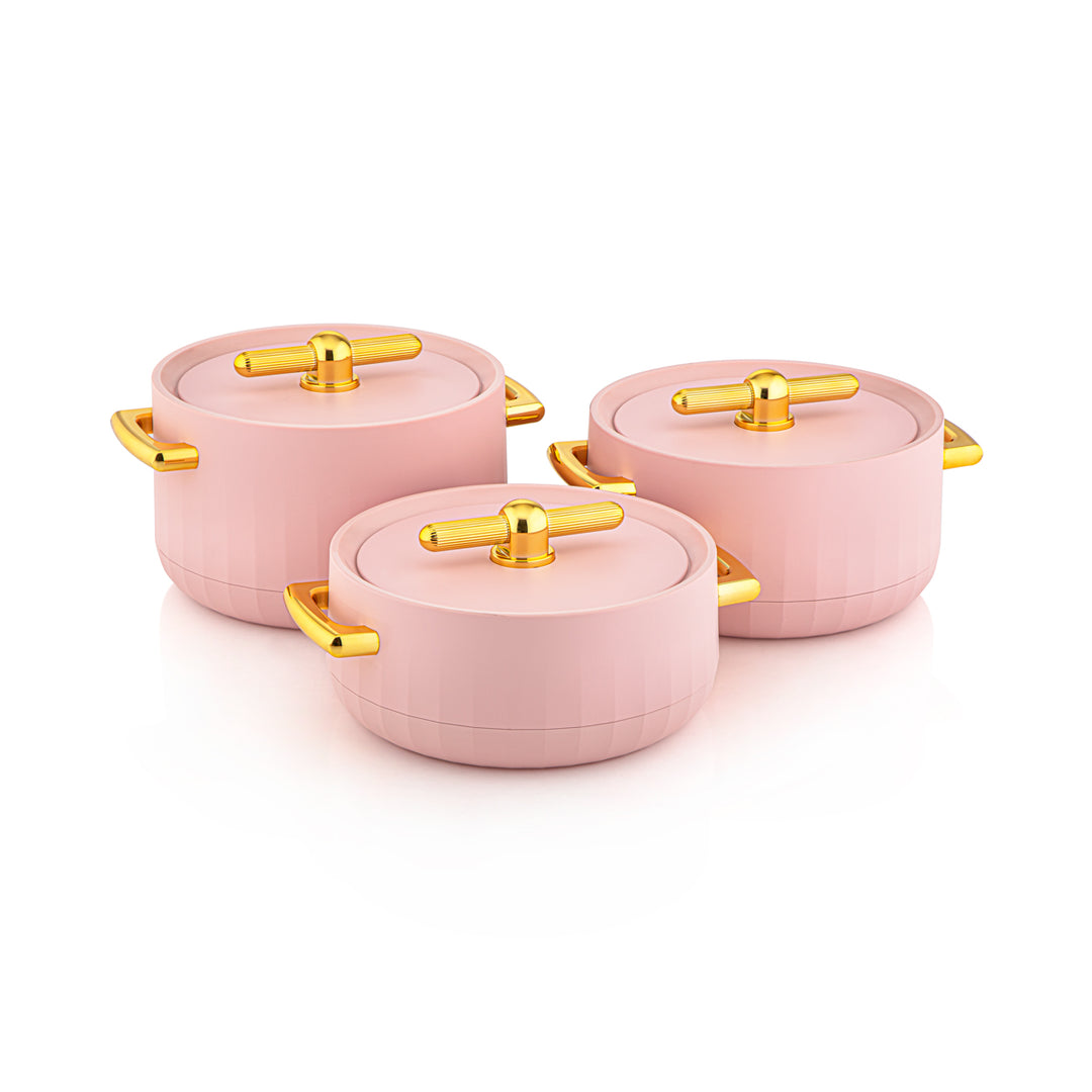 Forever Gold 3 pièces marmite en plastique rose mat et or - EF-MPK/G