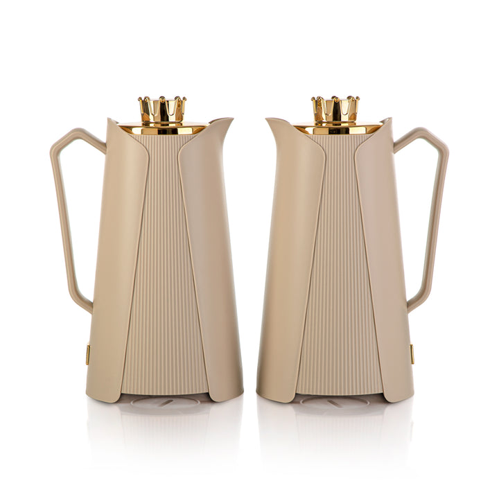 Almarjan 2 Pieces Vacuum Flask Set Beige & Gold - JT21AB-100 BG/G