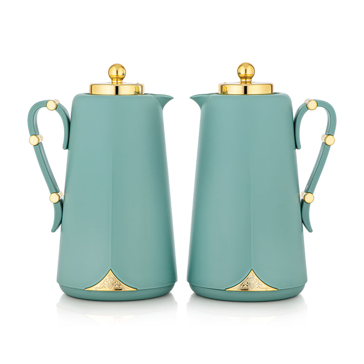 Almarjan 2 Pieces Vacuum Flask Set Green & Gold - JT23AB-100 MG/G