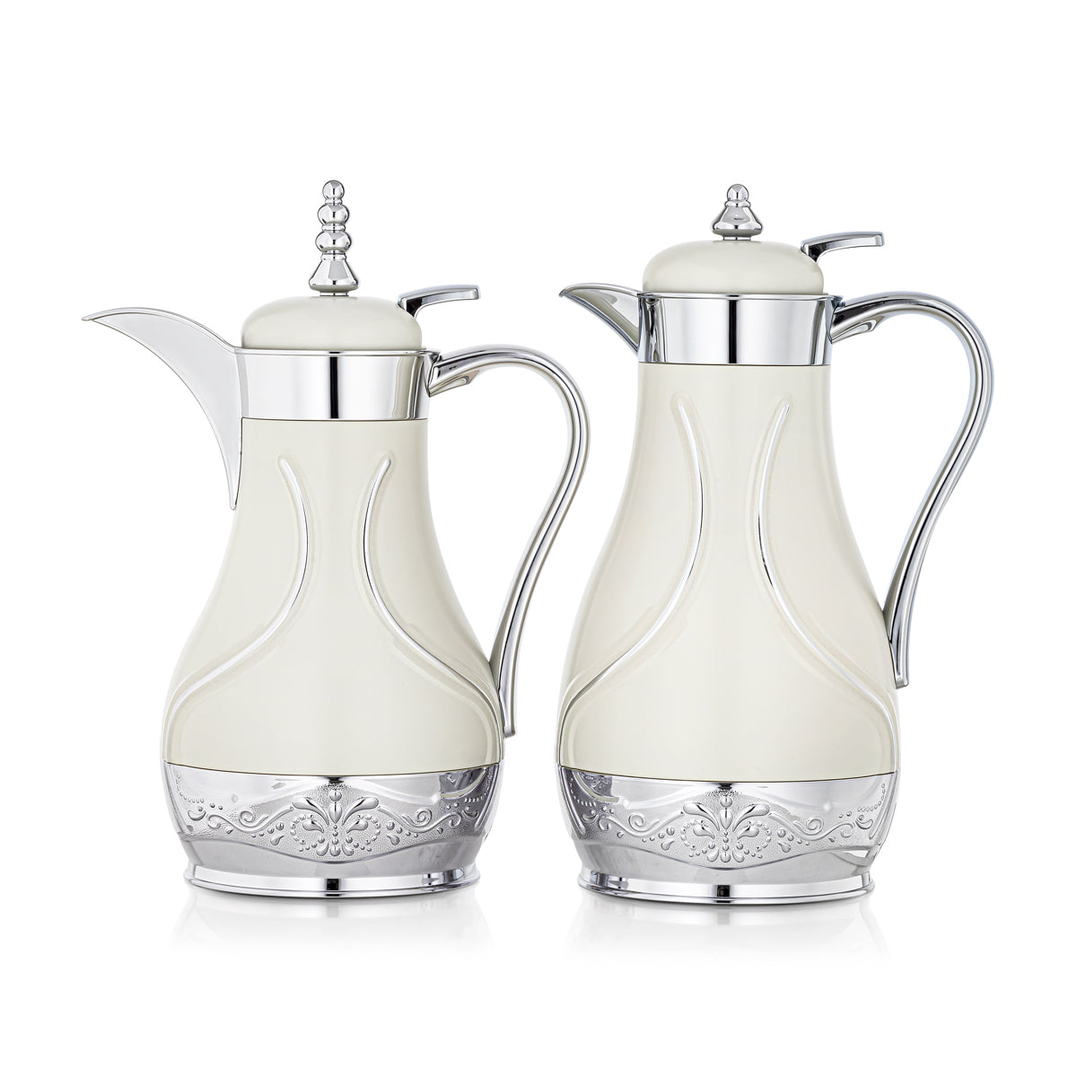 Ensemble de 2 flacons isothermes Almarjan blanc et argent - QKP-0700/1000Q330YZC-H195N