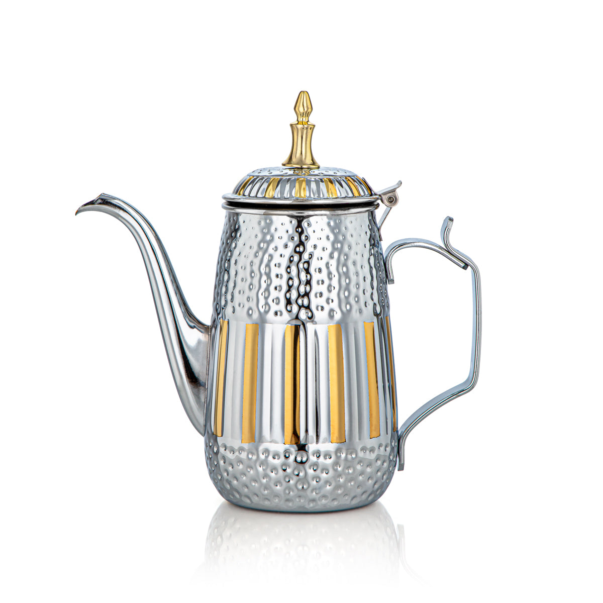 Almarjan 1 Liter Marabaa Collection Stainless Steel Milk Jug Silver & Gold - STS0010952