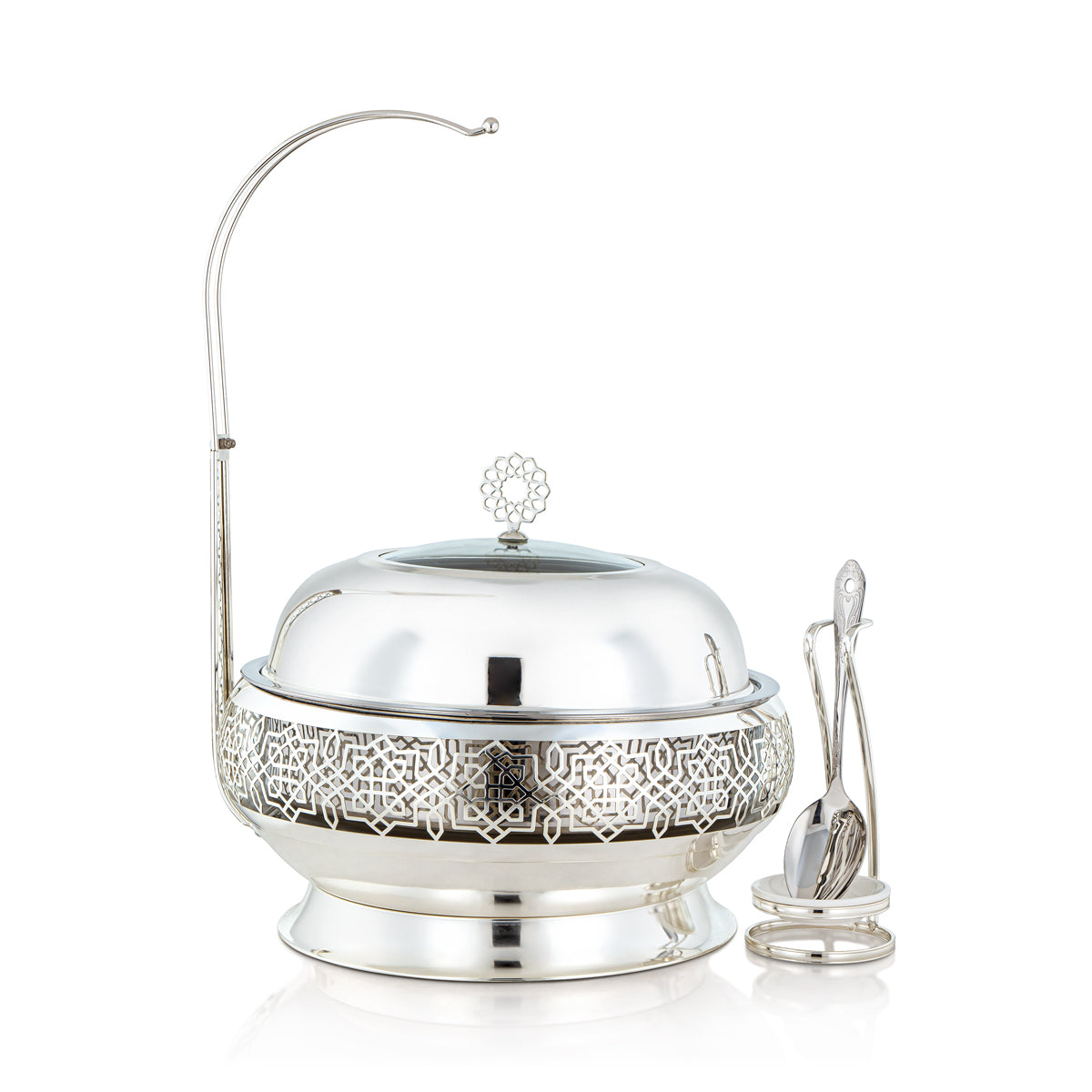 Almarjan 6.5 Liter Chafing Dish With Spoon Silver - STS0012925