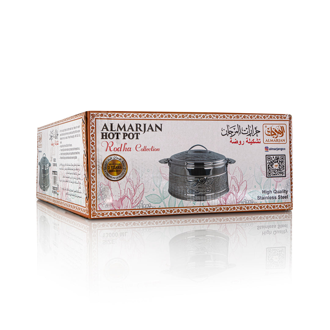 Almarjan 18000 ML Rodha Collection Marmite en Acier Inoxydable Argent - H22M51