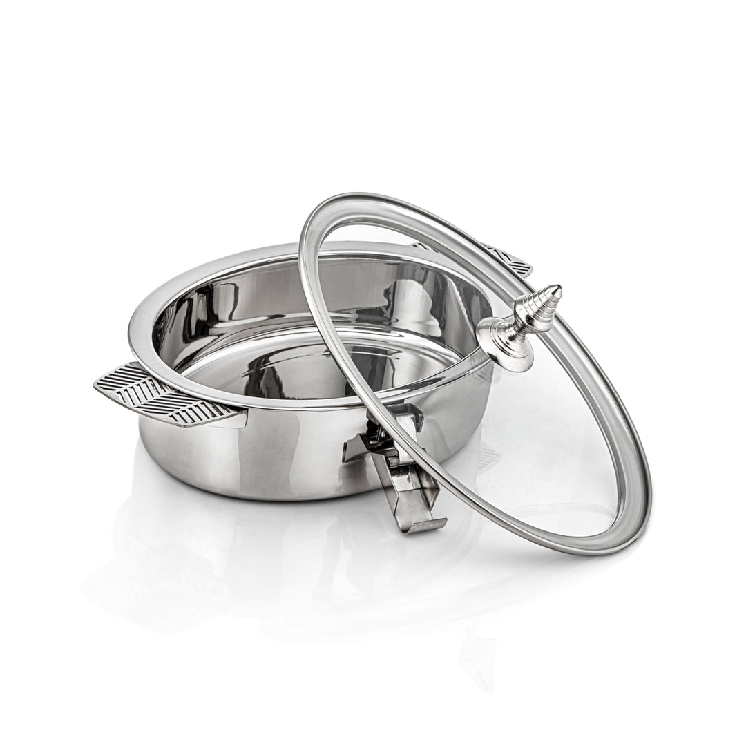 Almarjan 30 CM Mandi Collection Stainless Steel Oval Hot Pot Silver - H23P1