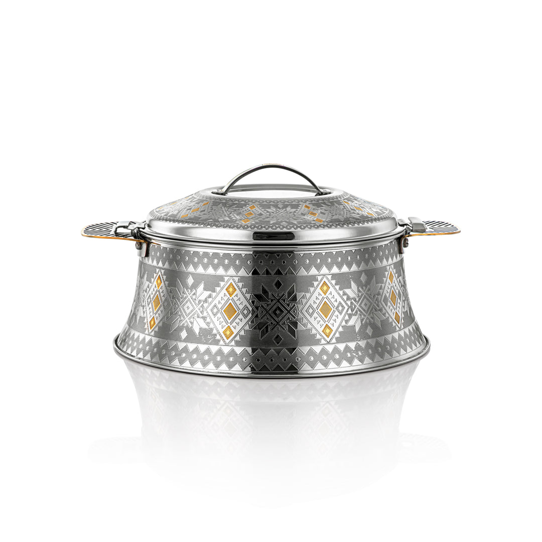 Almarjan Collection Ahram 3 pièces Hot Pot en acier inoxydable argent et or - H23EPG8HG