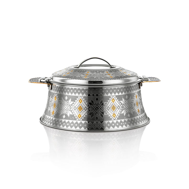 Almarjan Collection Ahram 3 pièces Hot Pot en acier inoxydable argent et or - H23EPG8HG