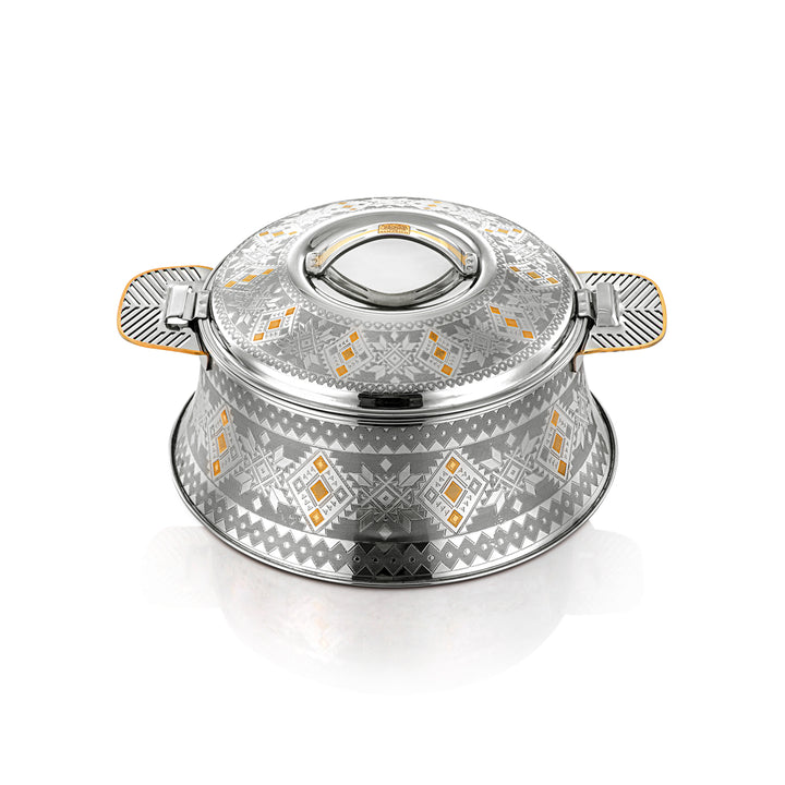 Almarjan Collection Ahram 3 pièces Hot Pot en acier inoxydable argent et or - H23EPG8HG